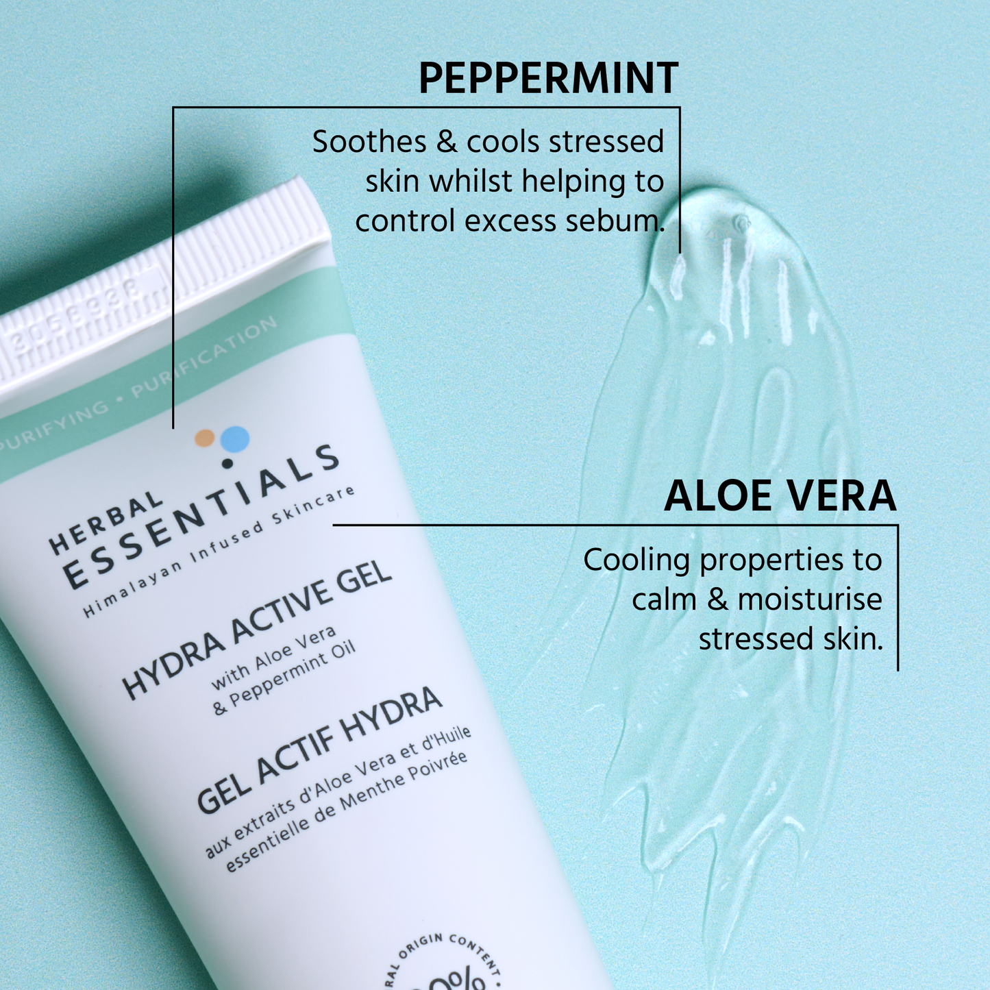 Herbal Essentials Hydra Active Gel with Aloe Vera & Peppermint Oil