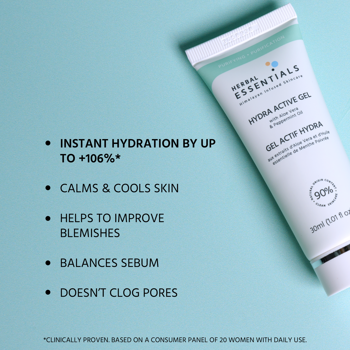Herbal Essentials Hydra Active Gel with Aloe Vera & Peppermint Oil