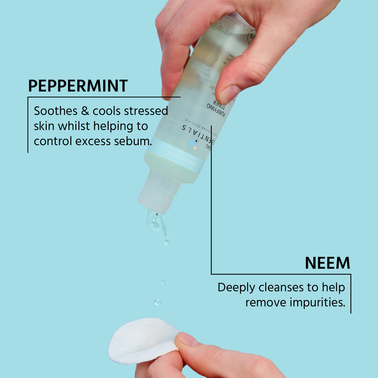 Herbal Essentials Purifying Toner with Neem Extract & Peppermint Oil