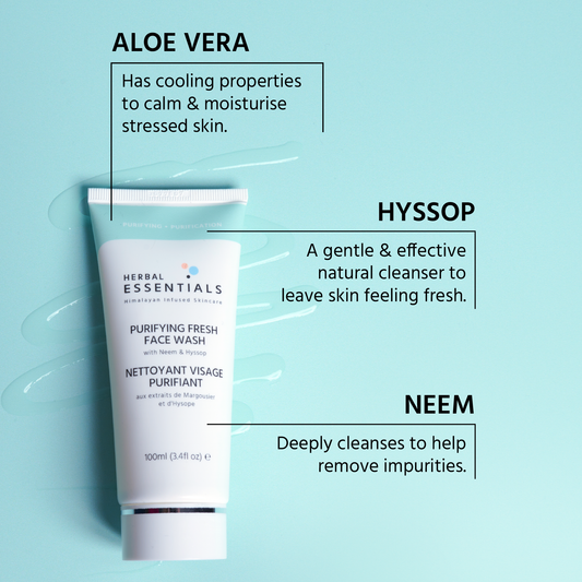 Herbal Essentials Purifying Fresh Face Wash with Neem & Hyssop Extracts