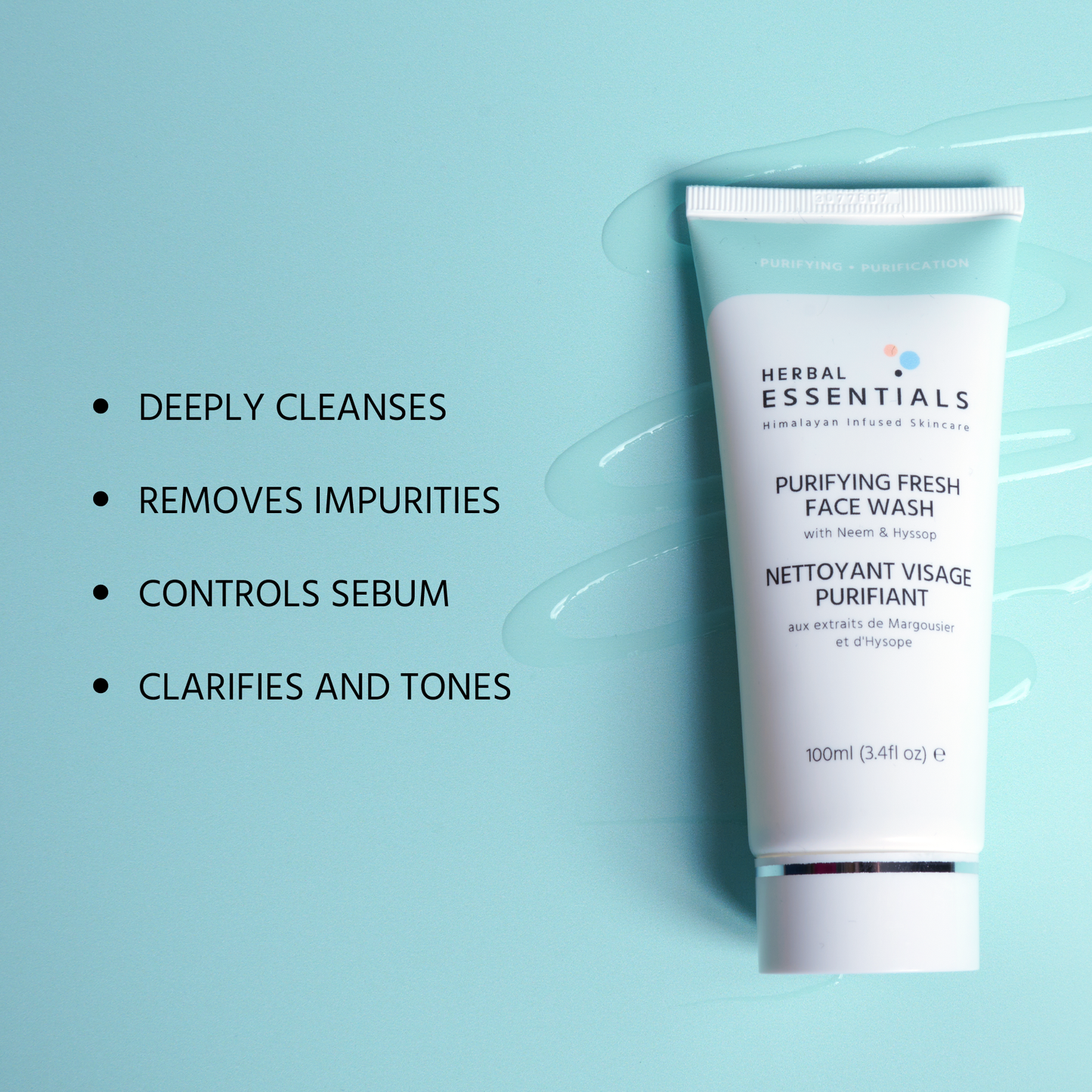 Herbal Essentials Purifying Fresh Face Wash with Neem & Hyssop Extracts