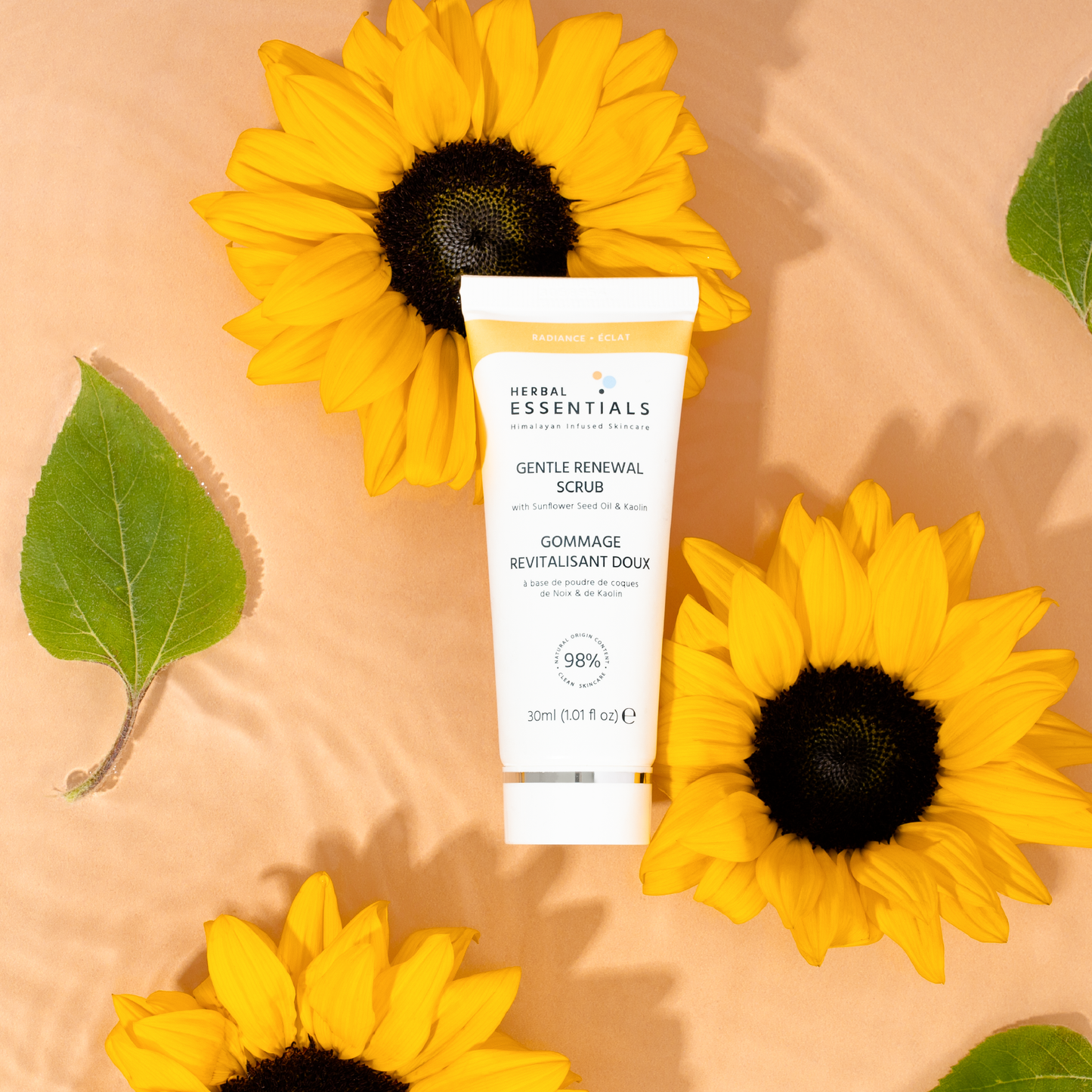 Herbal Essentials Gentle Renewal Scrub with Sunflower Seed Oil & Kaolin