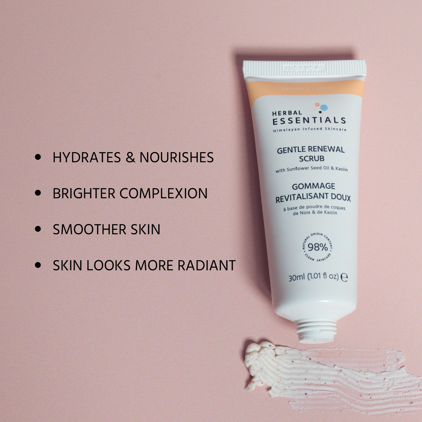 Herbal Essentials Gentle Renewal Scrub with Sunflower Seed Oil & Kaolin