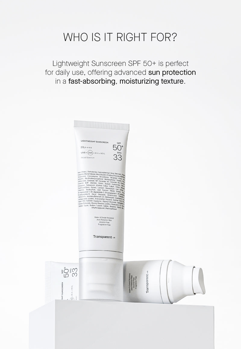 Transparent Lab Lightweight Sunscreen SPF50+